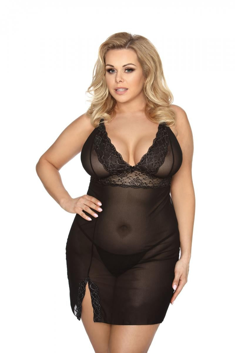 schwarzes Negligee AA052175 - 5XL/6XL