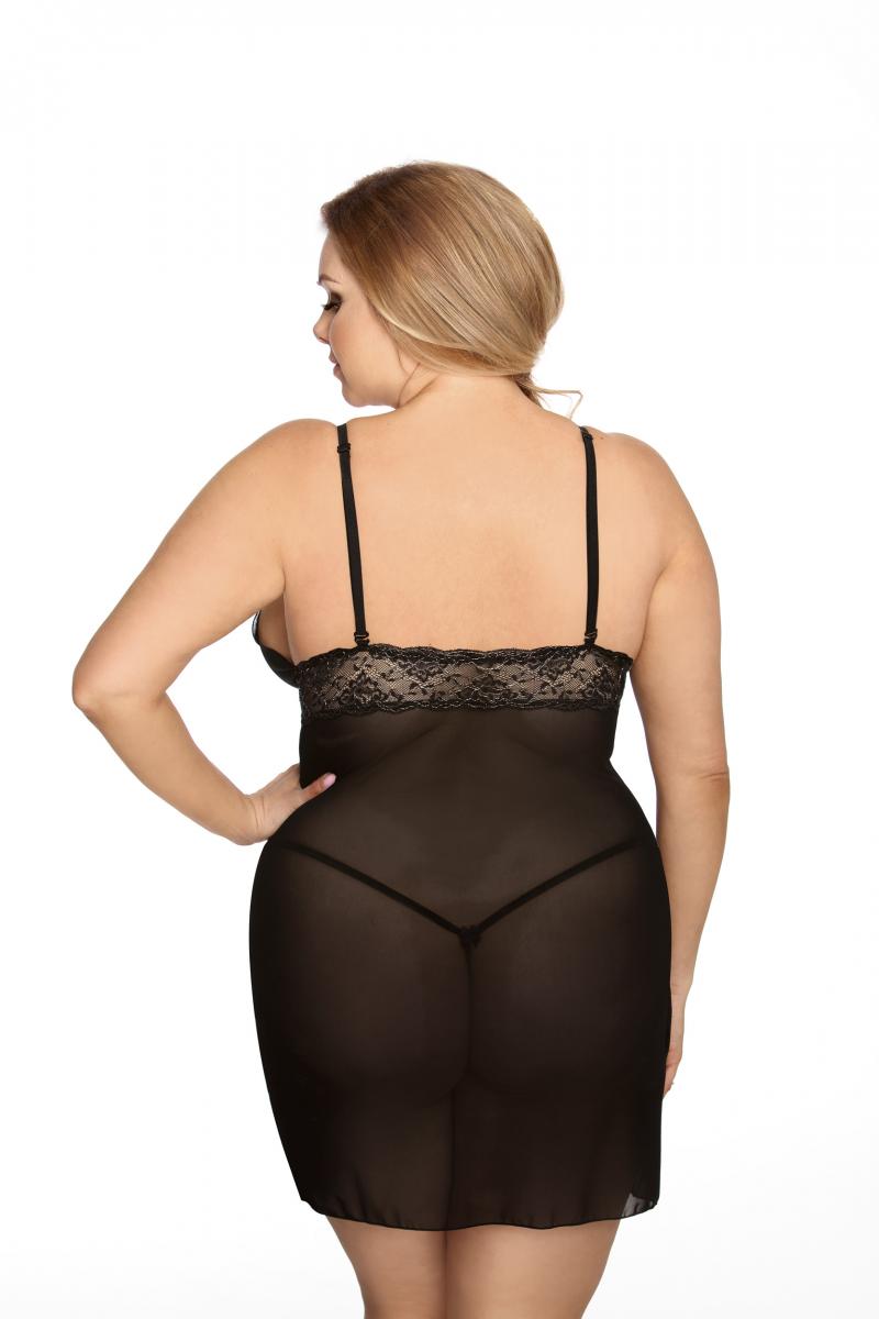 schwarzes Negligee AA052175 - 5XL/6XL