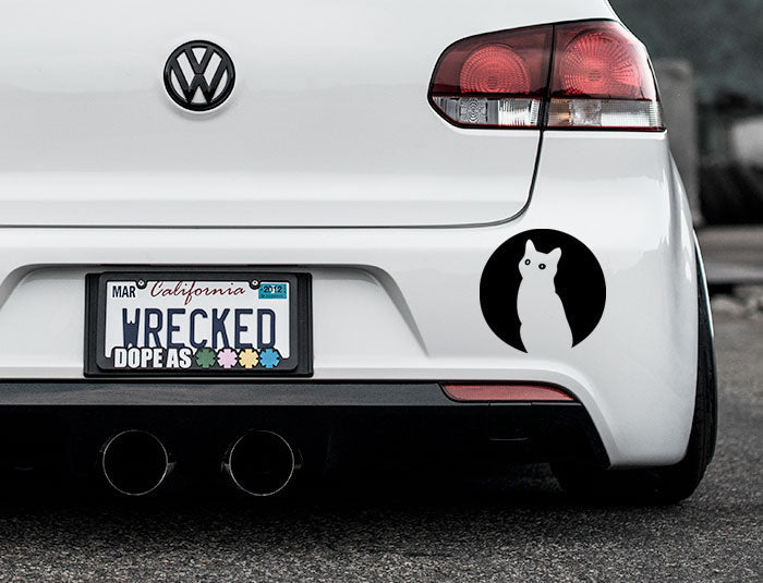 Moon Cat Bumper Car Sticker-3