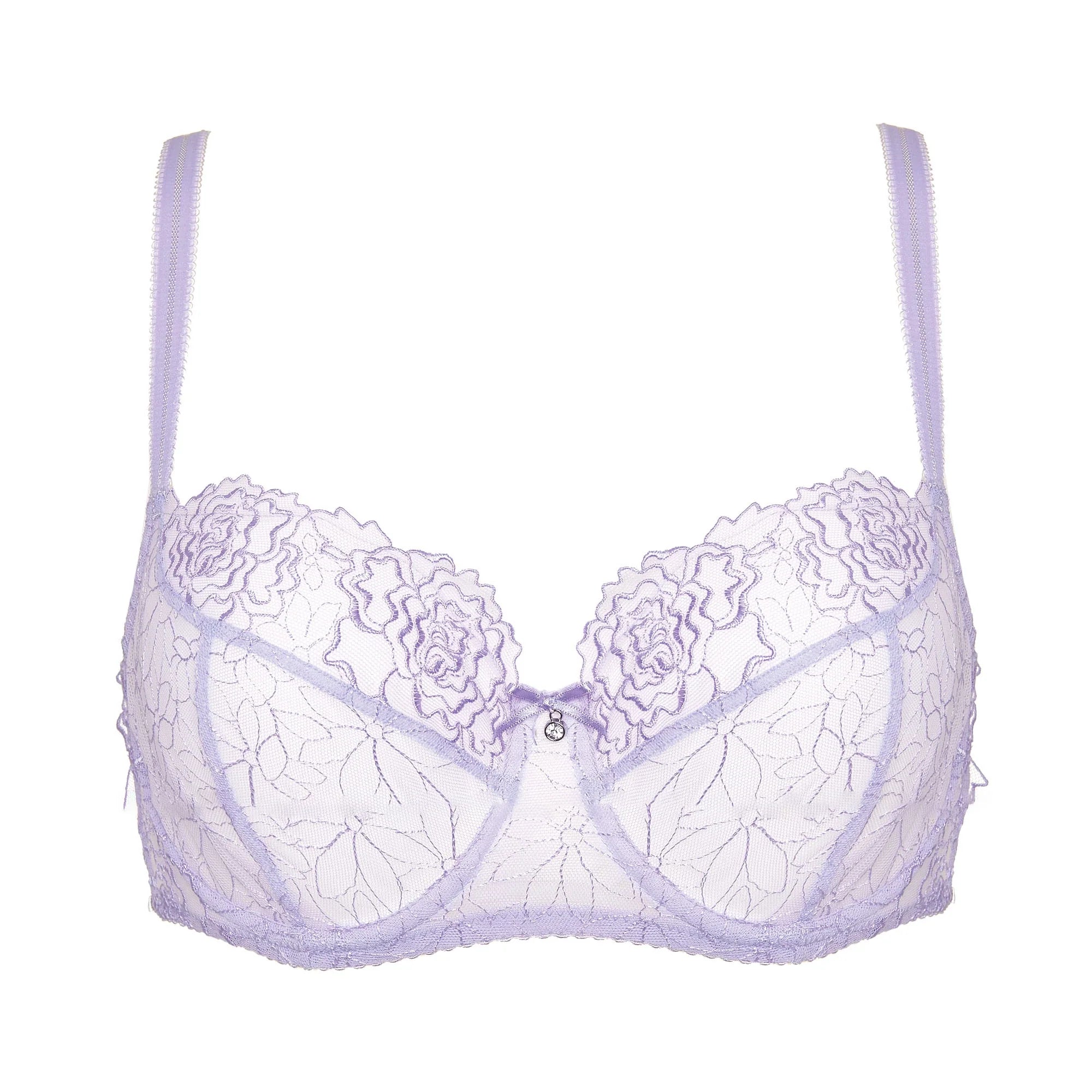 Sheer Mesh Balconette Bra Pamela Lavender