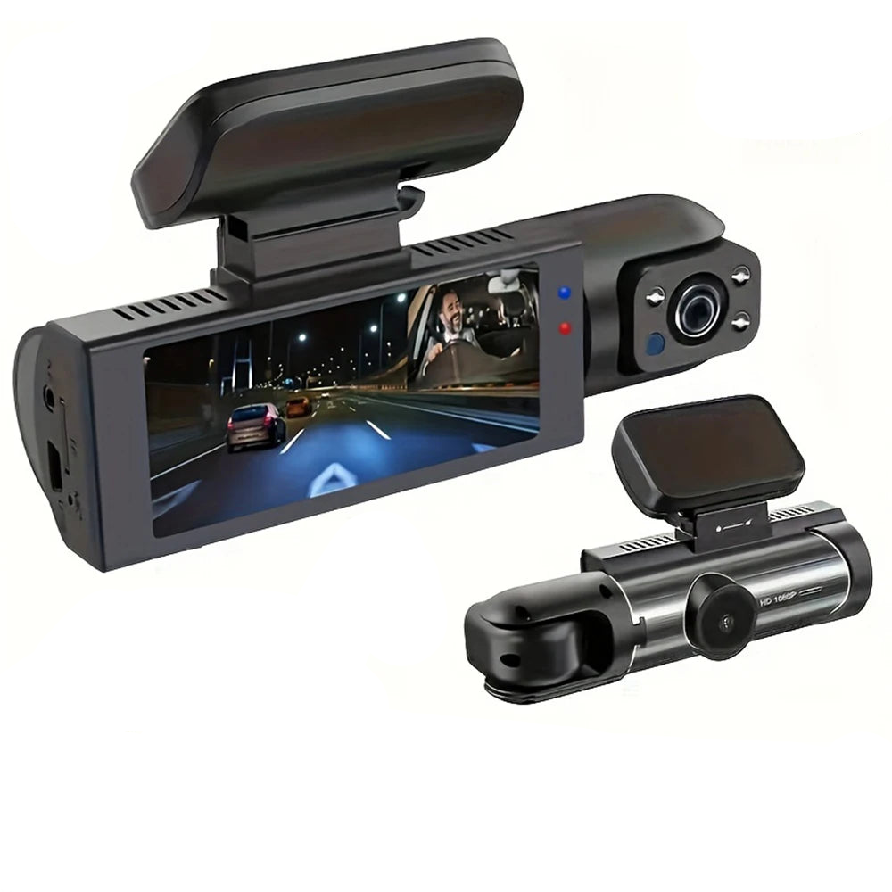 1080P WiFi Dual Dash Cam Front Interior Car Camera Black-0