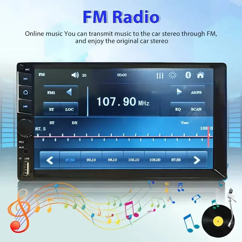 7 2DIN Touchscreen Car Stereo Black-4