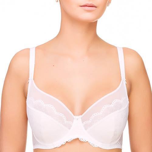 Full Figure Unlined Bra Lauma Vivian White